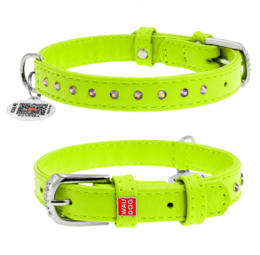 Collar Glamour нашийник стразами 12мм/21-29см XS салатовий