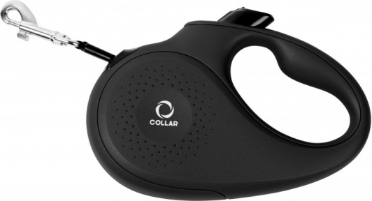 Collar рулетка для собак S, 15кг, 5м стрічка чорний