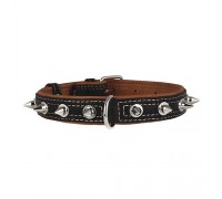 Collar Soft, нашийник з шипами, чорний верх, обхв 46-60см, шир 35мм