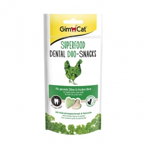GimCat SUPERFOOD DENTAL DUO-SNACKS для кішок з куркою та петрушкою 40г