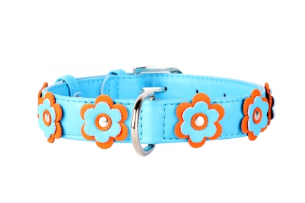 Collar Glamour нашийник з прикрасою блакитний 20мм 30-39мм