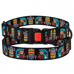BronzeDog Tribal Нашийник для собак маски, пласт застібка 35-45см/25 мм чорний
