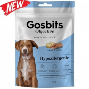 Gosbits Objective for Dog Hypoallergenic, ласощі для собак при алергіях, картопля лосось, 150g
