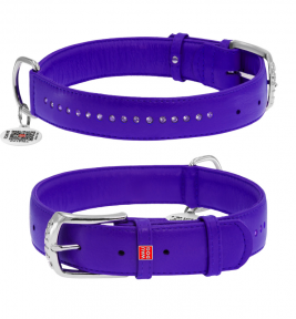 Collar Glamour нашийник зі стразами маленькими 15мм 27-36см фіолетовий