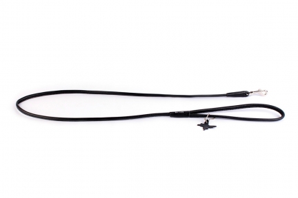 Collar Glamour повідець круглий чорний 6мм/122см