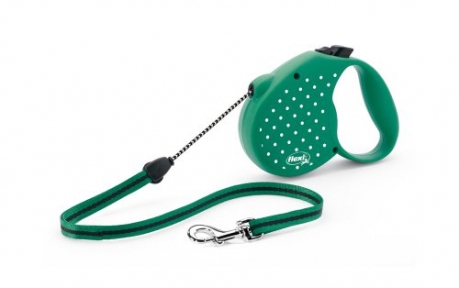 Flexi Dots Retractable 5m, трос, зелений 20kg