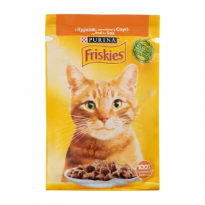 Purina Friskies Вологий корм шматочки в підливі з куркою 85г