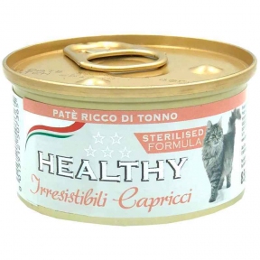 Healthy Irr Cap, вологий корм для вибагливих стерильних котів, паштет з тунцем, 85г