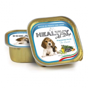 Healthy All days, вологий корм для цуценят, паштет зі шматочками, з рибою та яйцями, 150г