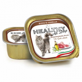 Healthy All days, вологий корм для котів, паштет з ягнятком, 100г