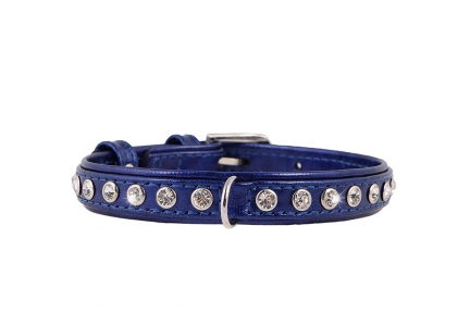  Collar Brilliance нашийник зі стразами преміум класу синій 15мм/27-36см