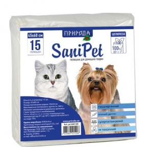 Природа SaniPet Пелюшки для тварин 45х60см 15шт