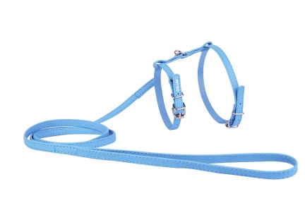 Collar Glamour Шлей з повідцем блакитний 20-30см/30-40см