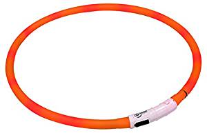 Croci LED USB, Нашийник, силікон, що світиться. помаранчевий 70 см
