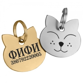 BronzeDog адресник для котів Котик латунь