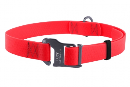 Collar WAUDOG Waterproof нашийник водостійкий, пряжка-гачок, (ш - 25мм, дл - 35-70мм), червоний