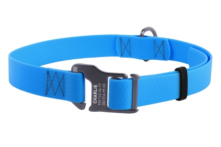 Collar WAUDOG Waterproof нашийник водостійкий, пряжка-гачок, (ш - 25мм, дл - 35-70мм), блакитний
