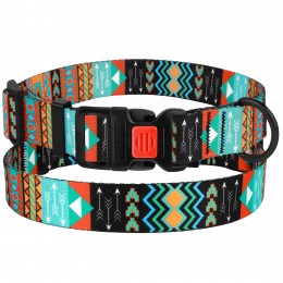 BronzeDog Tribal орнамент ацтеки нашийник для собак з пласт пряжкою 30-40см/20мм, розмір S