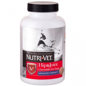 Nutri-Vet Hip&Joint Advanced 3 рівень, глюкозамін і хондроітіндля собак, з ЧСЧ, 90 табл