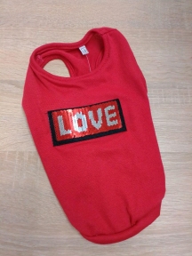 DOGS BOMBA Майка червона LOVE 5, 28-33см
