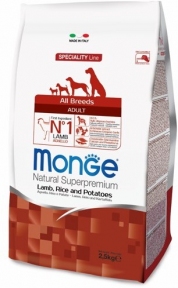 Monge Dog All breeds Adult, ягня з рисом та картоплею 2,5кг