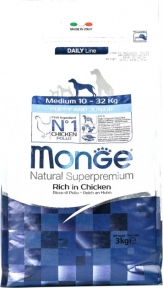 Monge Dog Medum Puppy&Junior, курка з рисом 3кг