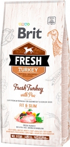 Brit Fresh Holistic Turkey&Pea for senior dog, корм для літніх собак, індичка та горошок, 2,5 кг