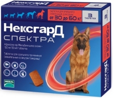 NexGard Spectra таблетка від бліх та кліщів д/собак 30-60кг (3 шт)