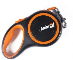 Animall Рулетка-повідець для собак оранжево-чорна 3м/15кг
