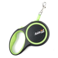 Animall Рулетка-повідець для собак салатово-чорна 3м/15кг