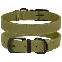 Bronzedog Нашийник Premium без прикрас 38-49см, оливковий