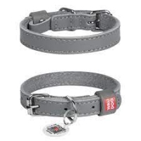 Collar WAUDOG Clasic нашийникдля собак зі шкіри та бавовни M ( ш - 20мм, дл - 30-39мм)сірий