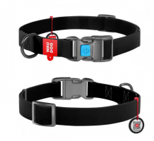 Collar Ошейник для собак WAUDOG Waterproof пласт.пряжка-фастекс ( ш-15мм, дл-23-35см), черный