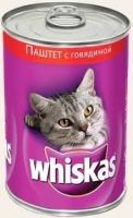Whiskas 400g конс паштет з яловичим