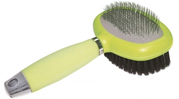 Croci Glam Gel Пуходерка-щітка 2в1, силіконова ручка 13*14,5см