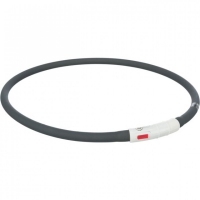 Trixie нашийник світиться з USB, (силікон) XS-XL 70 см/10 мм, сірий