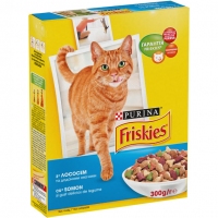Friskies(Фріскіс).З лососем та овочами.Сух/кот 300г 