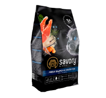 Savory Adult Cat Gourmand Fresh Salmon* Whit Fish 0.4kg