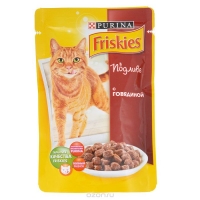 Purina Friskies Вологий шматочки в підливі з яловичиною 100г