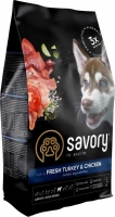 Savory Junior Large rich in Fresh Turkey&Chicken сухий корм для цуценят з куркою та індичкою, 3кг