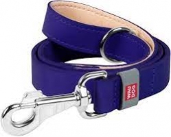 Collar WAUDOG Classic повідець, шкіра, стандартний карабін, (ш - 20мм, дл - 122см), сірий