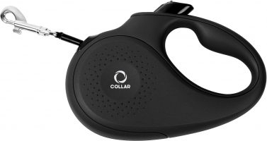 Collar рулетка для собак M, 25кг, 5м стрічка чорна