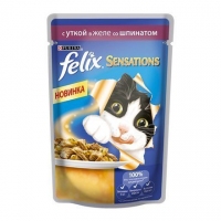 Felix Sensations Качка у желе зі шпинатом 100g