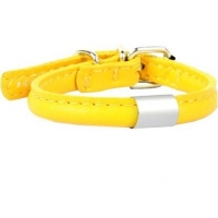 Collar Glamour нашийник круглий з адресником L (жовтий) 45-53см