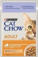CAT CHOW ADULT. З ягням та зеленою квасолею в желе. Конс/кот 85г
