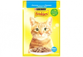 Purina Friskies Вологий корм шматочки лосося в підливі 85г