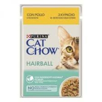 CAT CHOW Hairball.Проти утворення волосяних кульок.З куркою та зеленою квасолею в желе. Конс/кот 85g