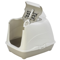 Moderna Flip Cat Large закрытый туалет с откидной крышей для котов, серый 50*39*37см