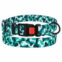 BronzeDog Urban нашийник капрон пластикова пряжка кісточки 25мм\35-45см бірюзовий