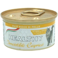 Healthy Irr Cap, вологий корм для вибагливих стерильних котів, паштет з куркою, 85г